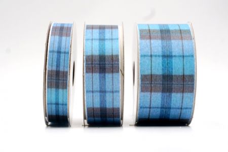 Himmelblau und Kohlenstoffgrau Karomusterband_AI